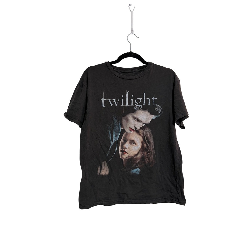 Twilight Graphic Tee Grunge Faded Black Edward Bella Movie Promo Medium